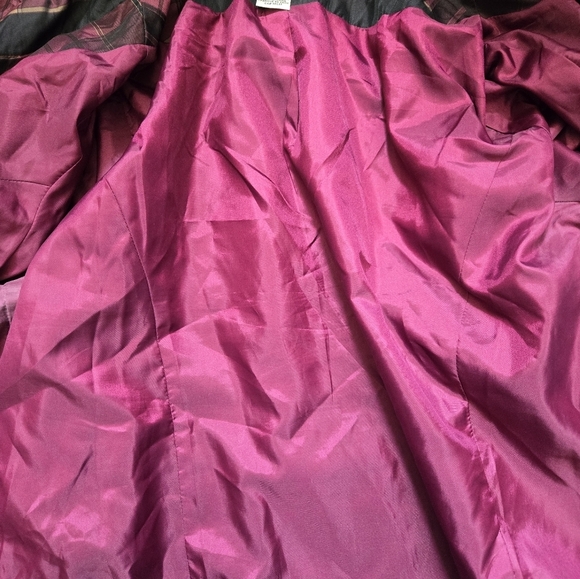 PULI Purple And Black Plaid Lightweight Belted Jacket. Size 14 - Picture 9 of 12